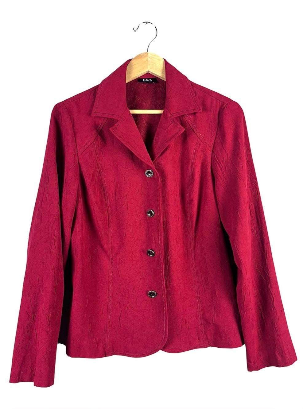Red Textured Blazer Jacket Size L